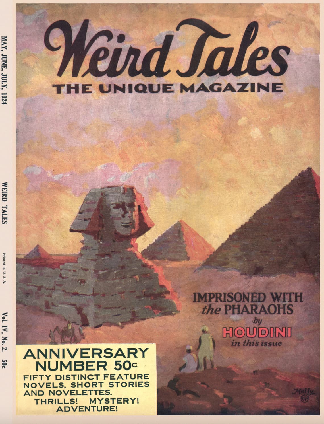imprisoned with the pharaohs weird tales - Weird Tales The Unique Magazine May, June, Verad Weird Tales Printed in U.S. A. Vol. Iv, No. 2. 50c Imprisoned With the Pharaohs by Houdini in this issue Anniversary Number 50c Fifty Distinct Feature Novels, Shor